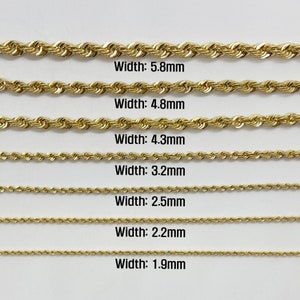 10k Gold Rope Classic Chain Link Bracelet Anklet Elegant Jewelry for ...