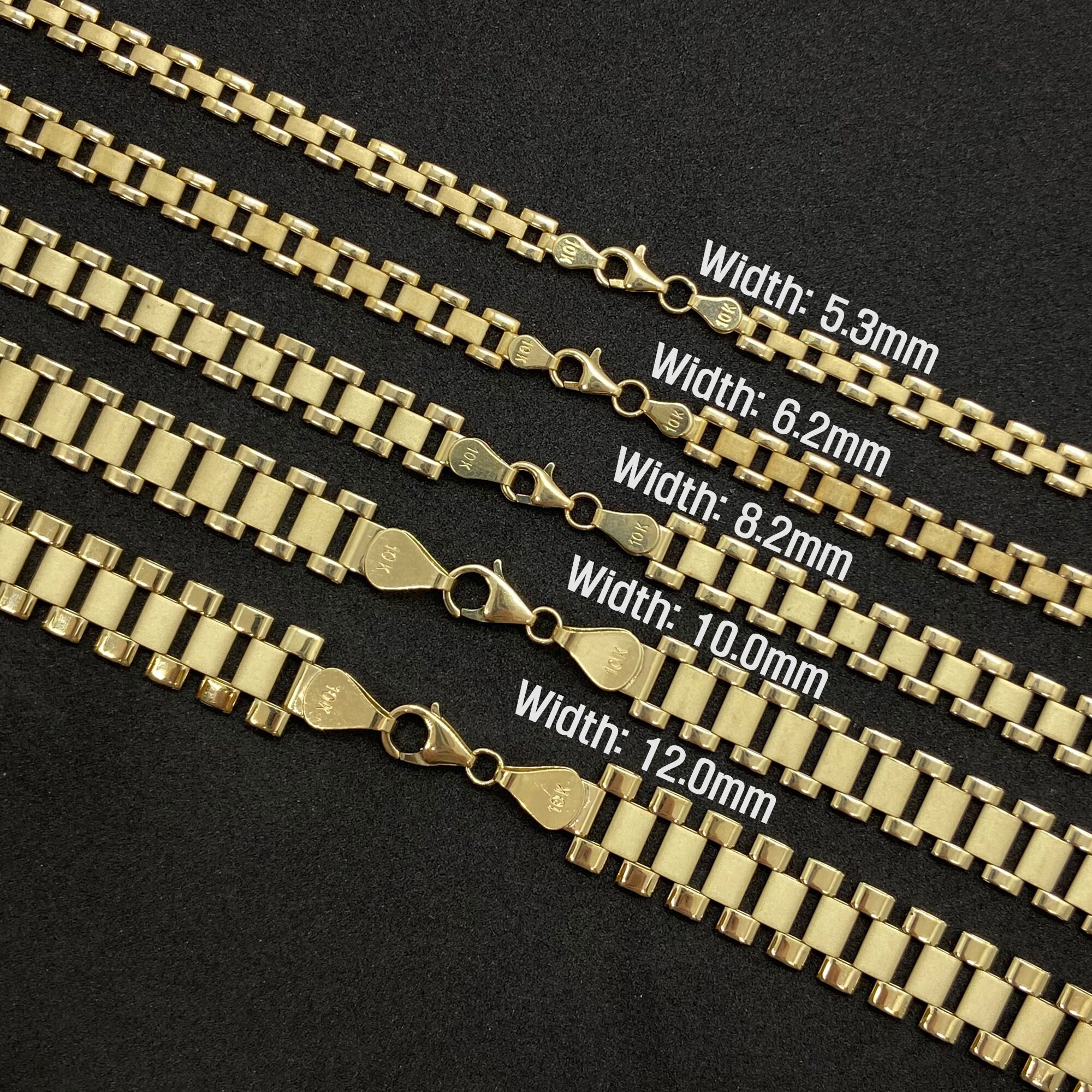 10k Gold Rollie Oyster Chain Link Necklace for Men & Women / Presidential  Style Classic Gold Jewelry Unisex Chain Necklace for Her and Him - Etsy