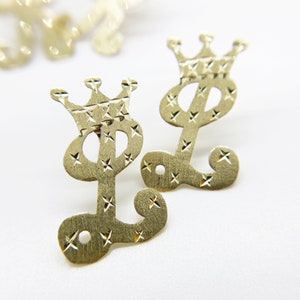 10k Solid Gold Personalized Initial Letter Stud Earrings for Girls Women / Handmade Alphabet Jewelry Custom Initials Elegant Gift for Her