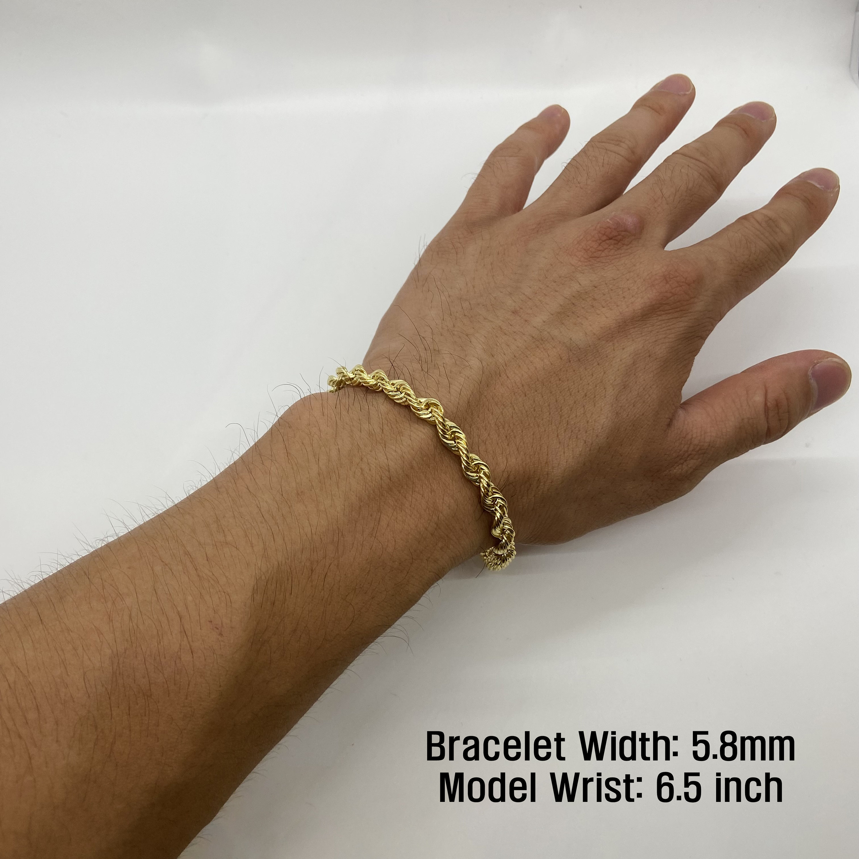 14Kゴールドロープクラシックチェーンリンクブレスレットアンクレット