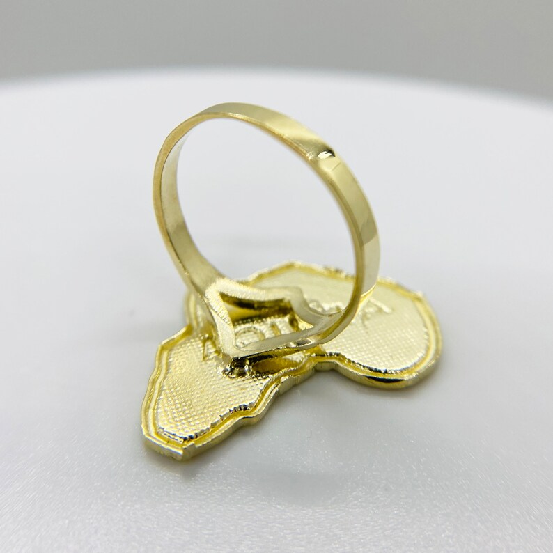 10k Solid Gold Africa Map Ring for Him Her Men Women / Unique ...