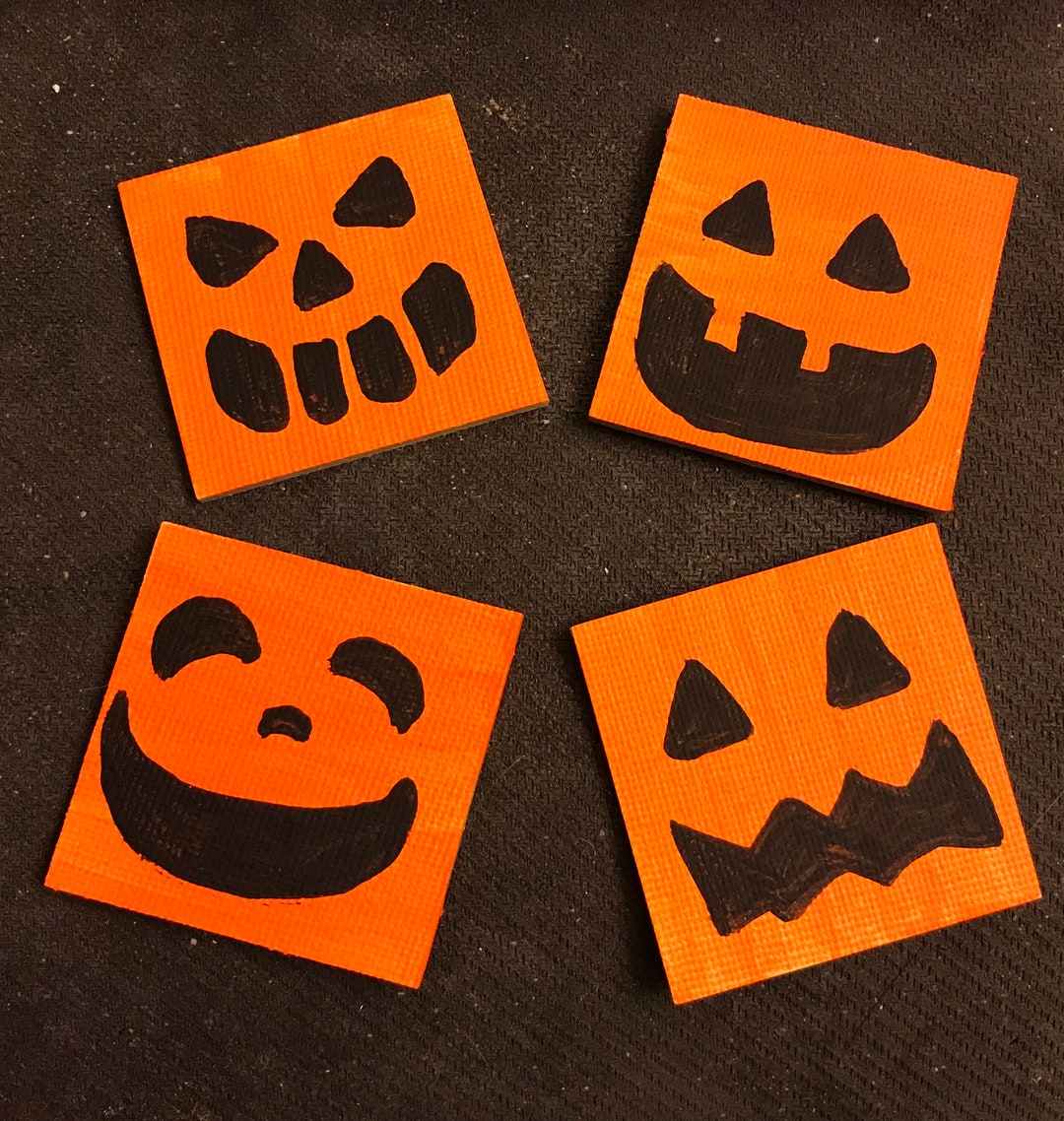 Pumpkin Face Magnets - Set of 4|kitchen Magnets| Fridge Magnets ...