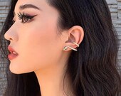 Snake earrings serpent earrings ear climber Egirl dragon ear cuff climber earrings ear crawler aesthetic jewelry ear cuff