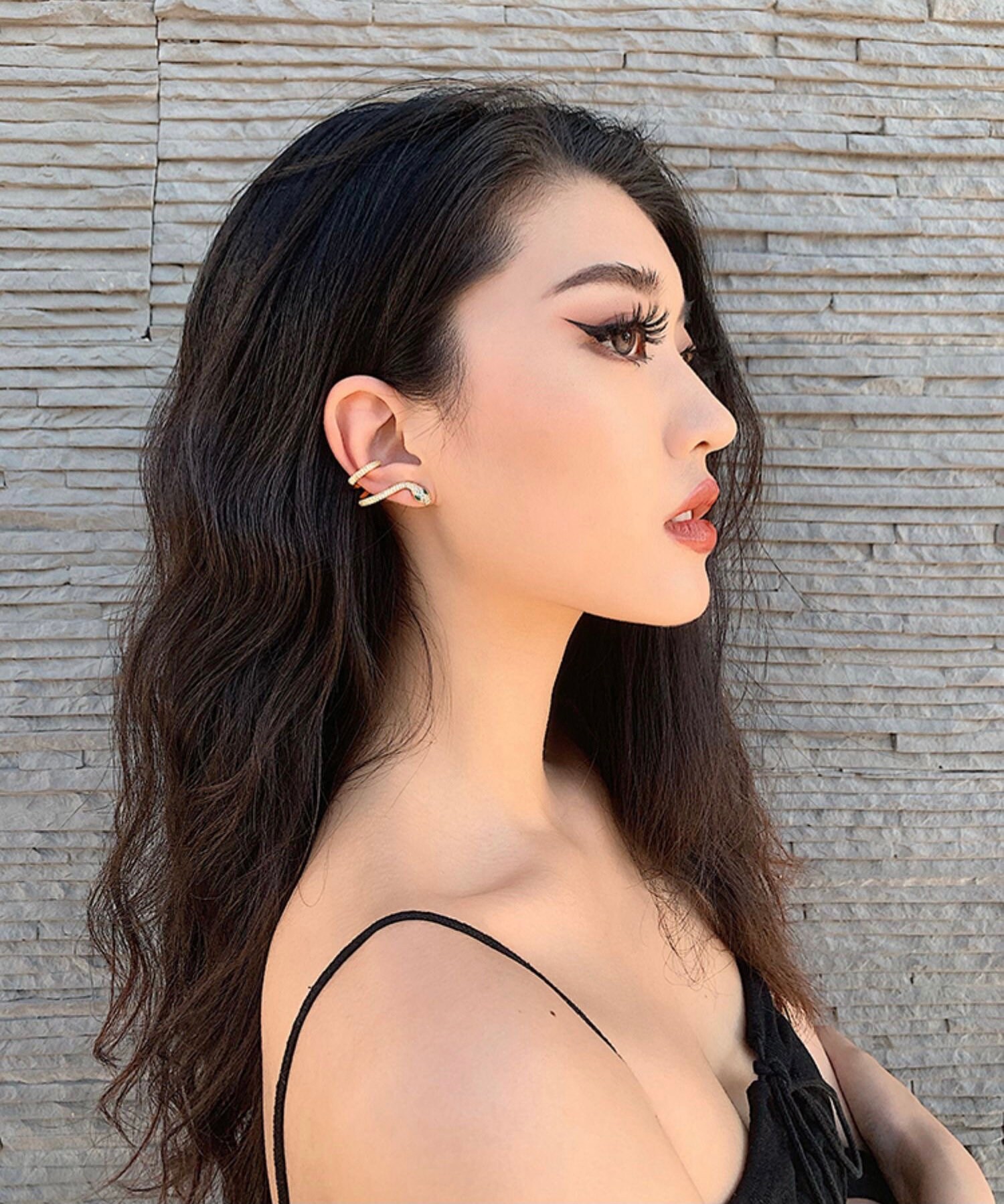Snake earrings.serpent.secretary kim. ear climbers. Ear cuff.Snake je…