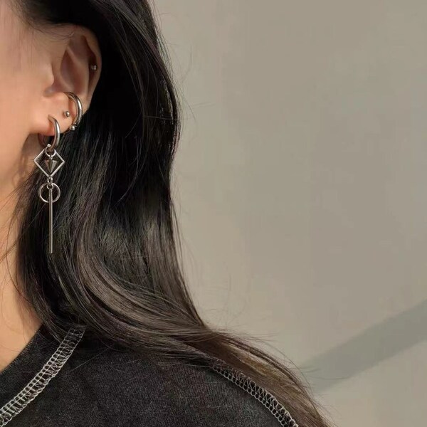 BTS fan gift. Suga Spike earrings. Min Yoongi. Hypoallergenic earrings. Streetwear jewelry