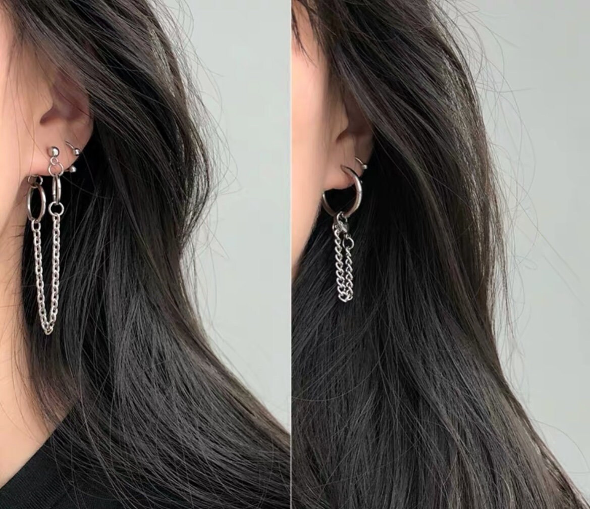 BTS park style mismatched earrings. Min Yoongi.Hypoallergenic earring…