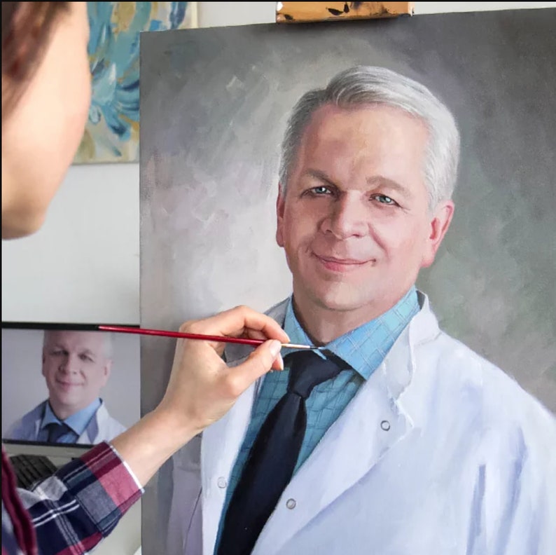 Custom Oil Painting From Photo Custom Oil Portrait From Etsy