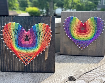 Custom Mini Heart String Art, Personalized gift for her, anniversary, birthday gifts for women, teachers, free shipping