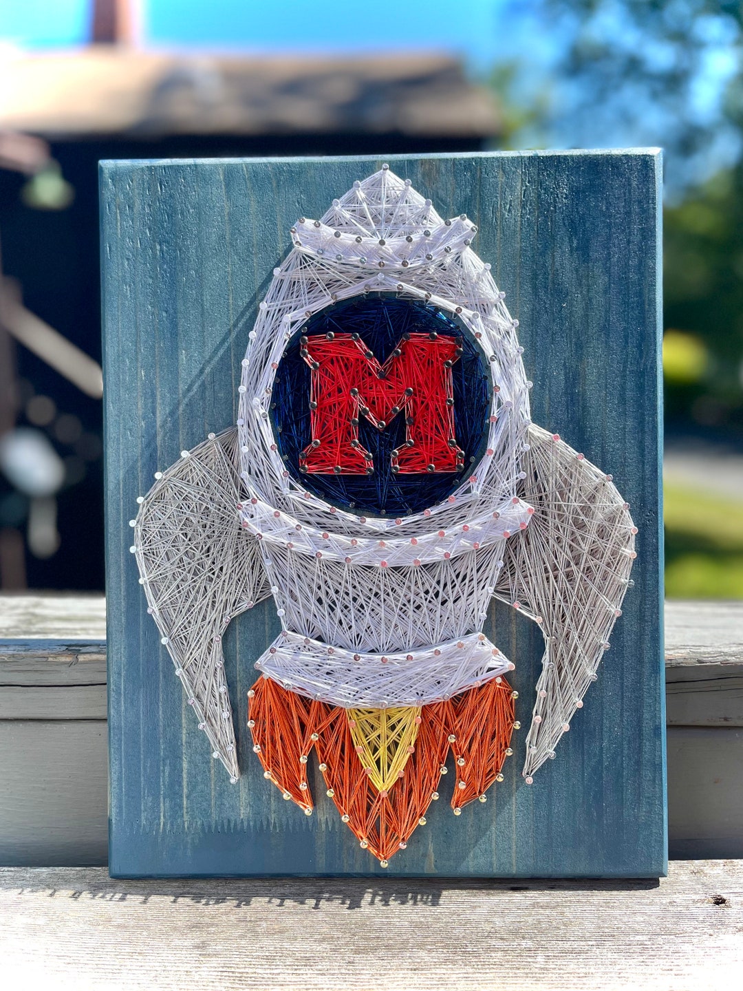 Personalized Rocketship Boy’s Room String Art, Outer Space Themed ...