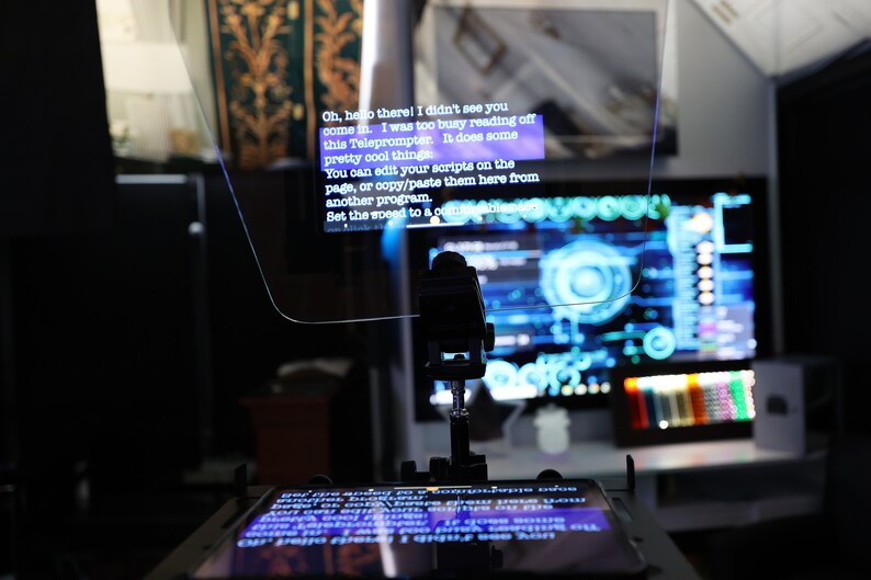Teleprompter Mirror for Teleprompters Utilizing Free Scrolling