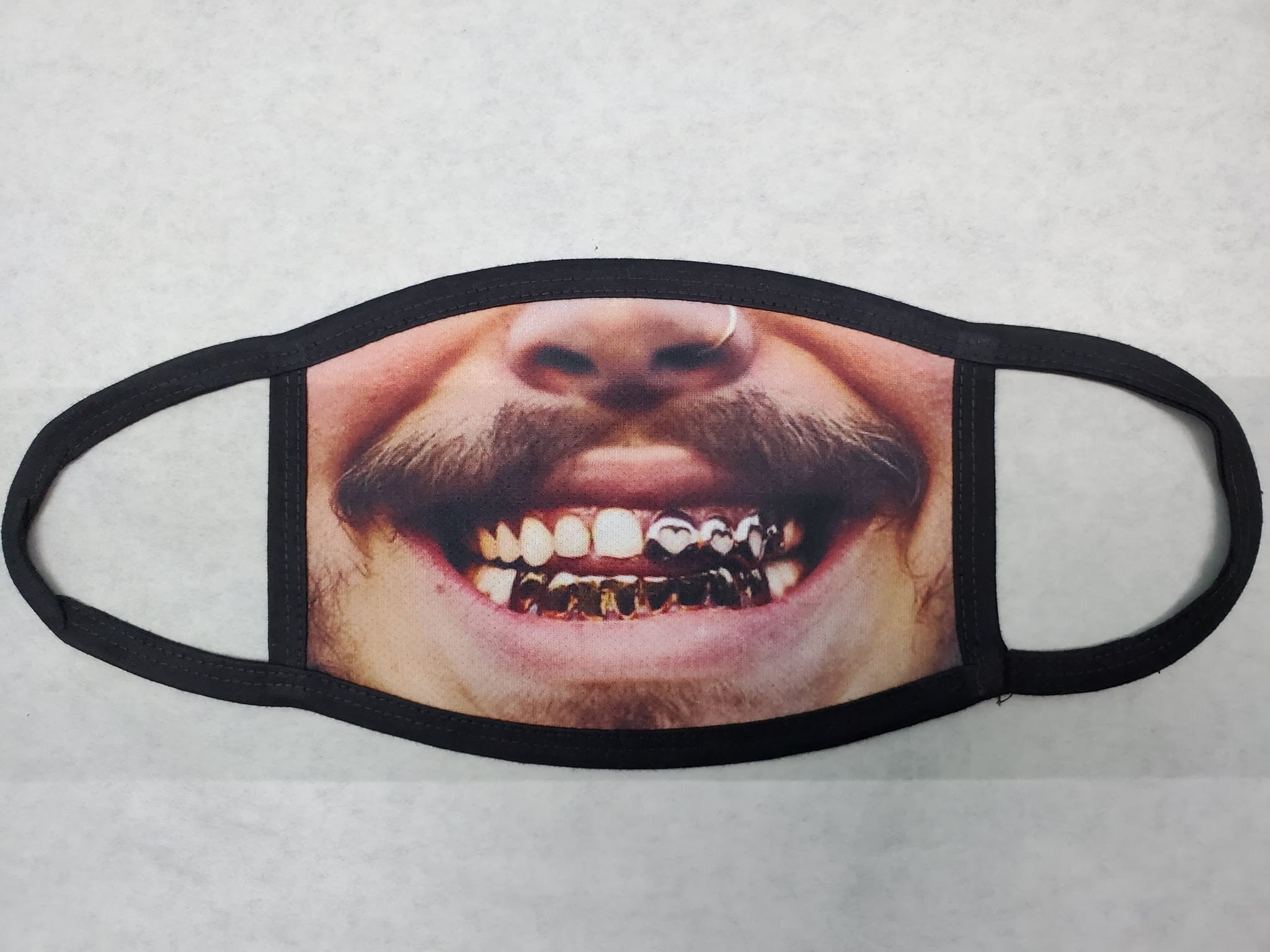 Post Malone Mask Face Covering Gold Teeth Grill Funny Etsy
