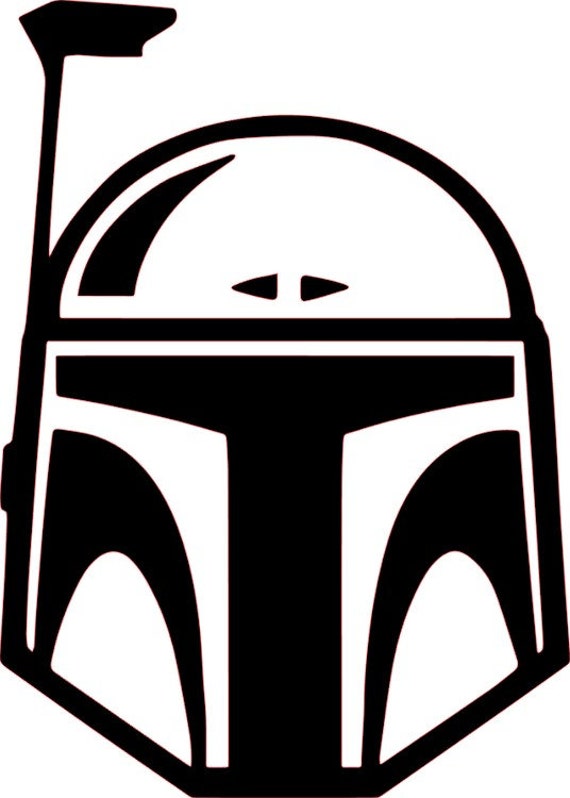 Boba Fett Helmet Vinyl Decal Etsy
