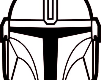 Mandalorian helmet vinyl decal