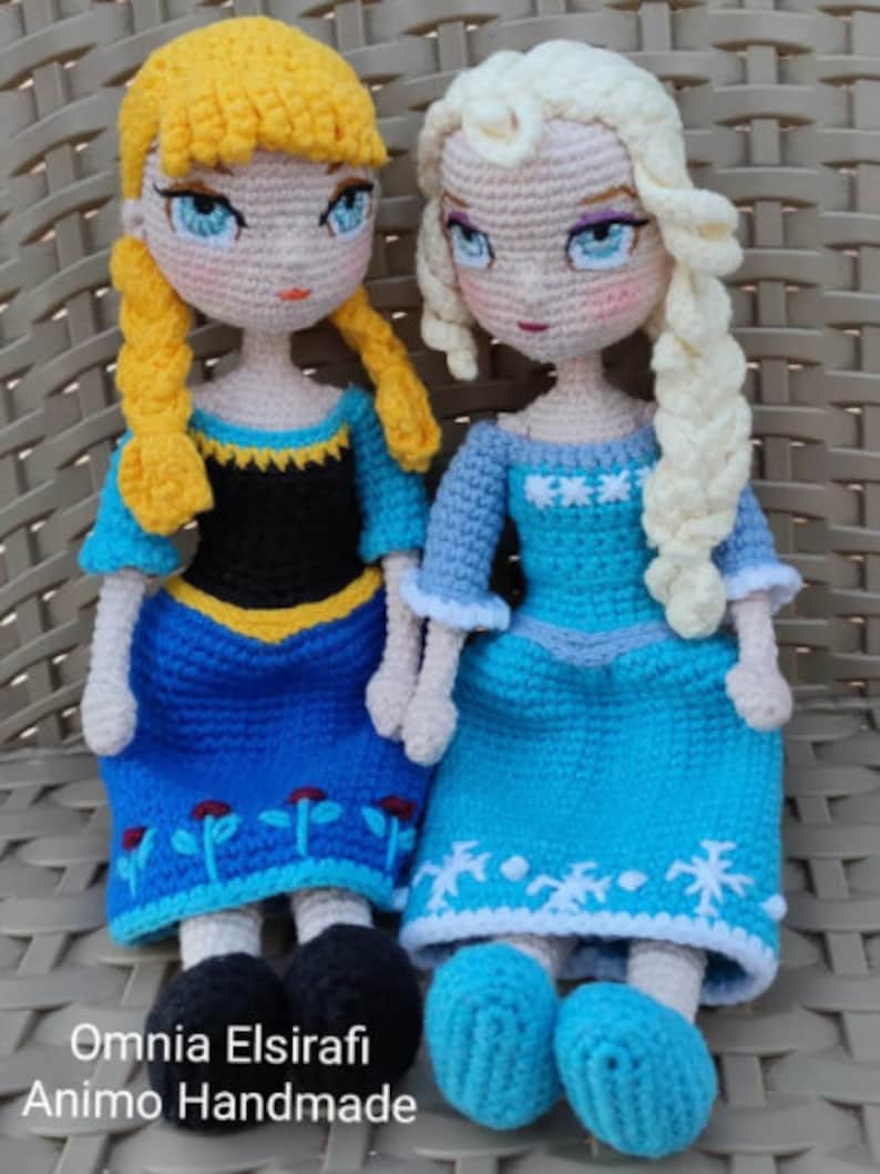 Princesses Elsa and Anna Dolls Amigurumi Crochet Pattern - Etsy