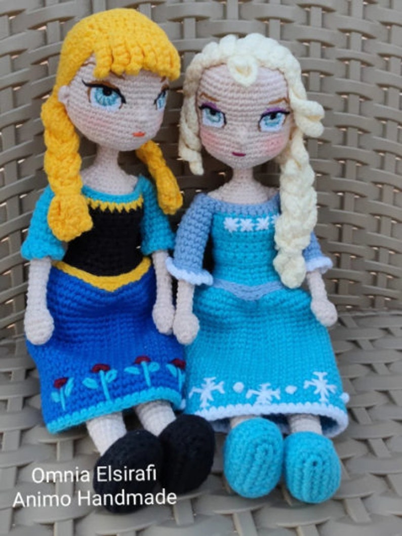 Princesses Elsa and Anna Dolls Amigurumi Crochet Pattern - Etsy