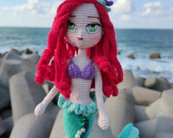 Princess Ariel amigurumi crochet doll pattern