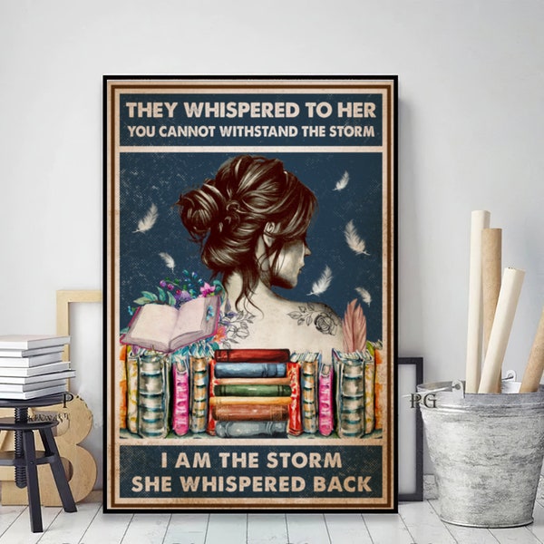 Girl Reading Book Poster, Book Lover Poster, Love Reading Gift, Book Lover Decor