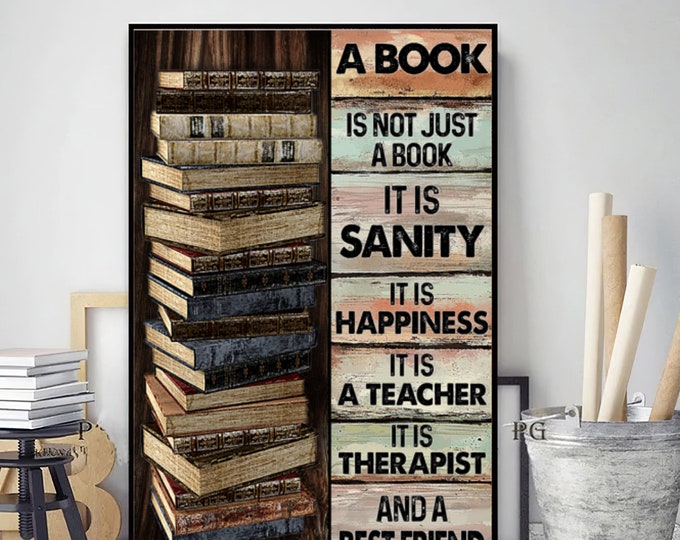 A Book Is Not Just A Book Vintage Poster, Reading Poster, Bookish Gifts, Book Lover Poster, Reading Book Lovers