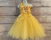Yellow Birthday Tutu Dress for Girls Princess Banana Girl Wedding Parties Outfit for Toddlers Baby Girls Kids