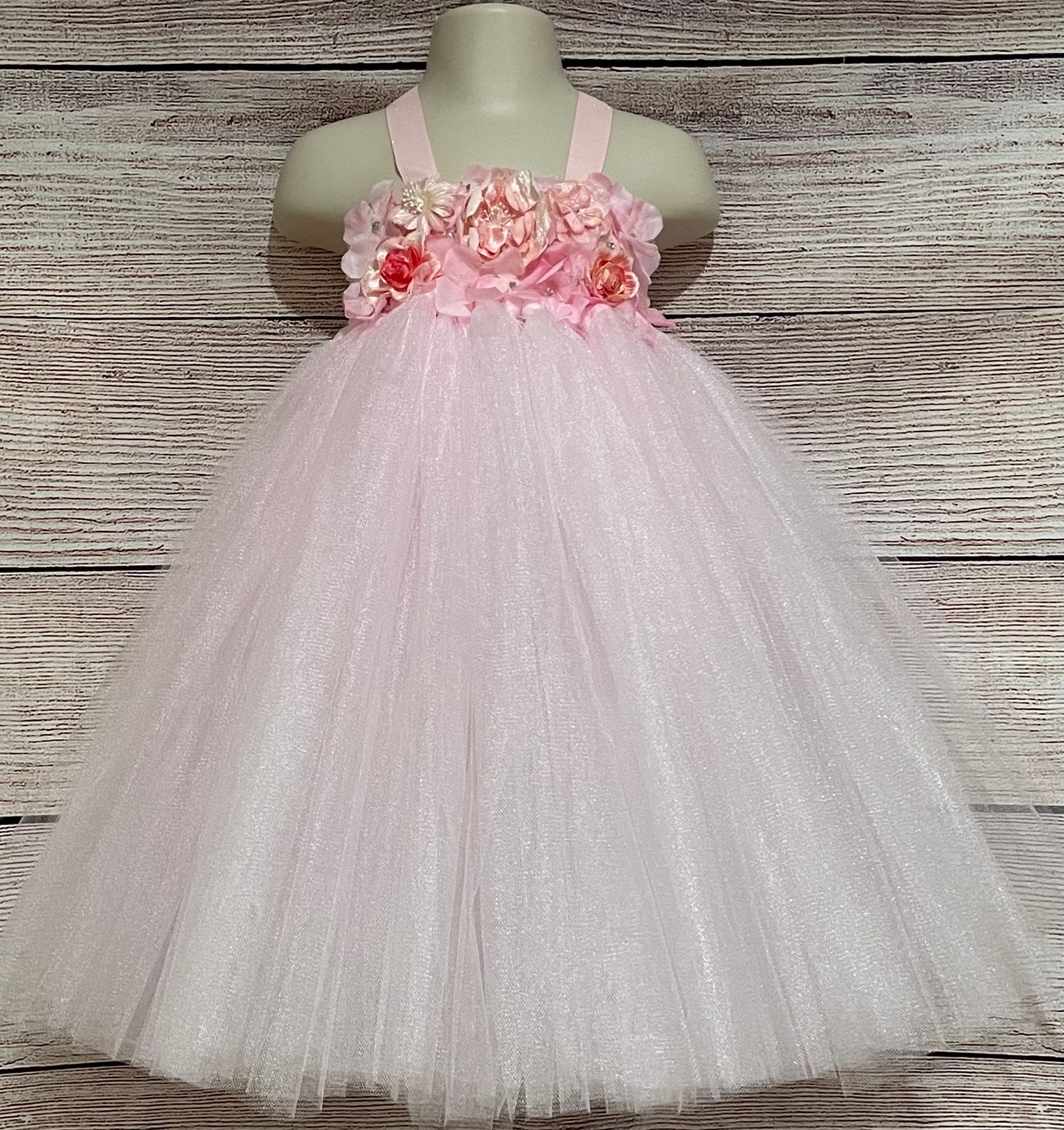 Pink Floral Birthday Tutu Dress for Girls Wedding Flower Girls - Etsy