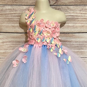 Unicorn Rainbow Butterfly Pink Blue Birthday Tutu Dress for Girls  Princess Flower Girl Wedding Parties Outfit for Toddlers Babies girls