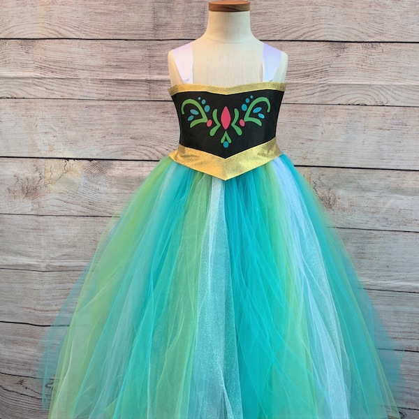 Anna Tutu Dress, Anna Halloween Costume, Frozen Princess Birthday Party Dress for Toddlers Baby Girls