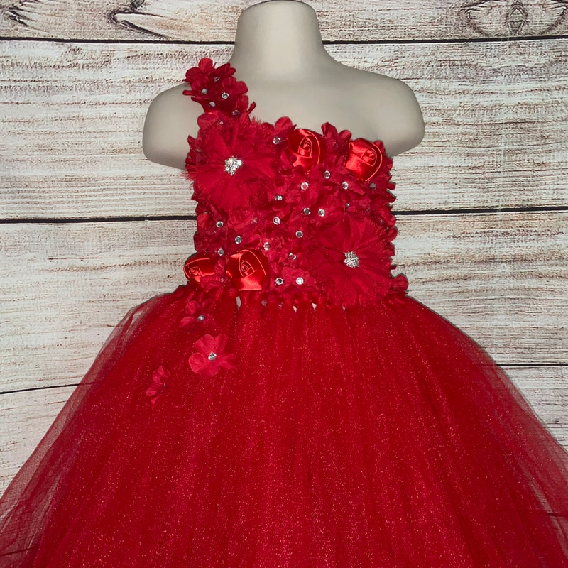 Red Flowery Girl Dress main image 0