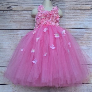 Pink Princess Tulle Dress: Flower Girl Wedding Outfit
