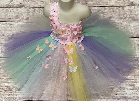 Unicorn Rainbow Butterfly Birthday Tutu Dress for Girls Pastel Colors  Wedding Flower Girls Party Outfit for Toddlers Baby Girls Kids -  Canada