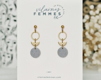 Polymer clay + brass earrings- {VF} Exquises