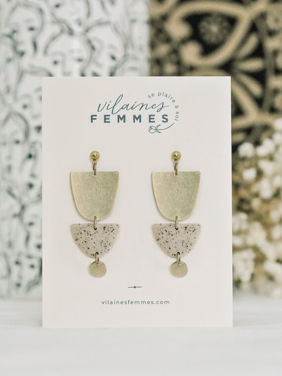 Polymer clay + brass earrings - {VF} Envoutantes