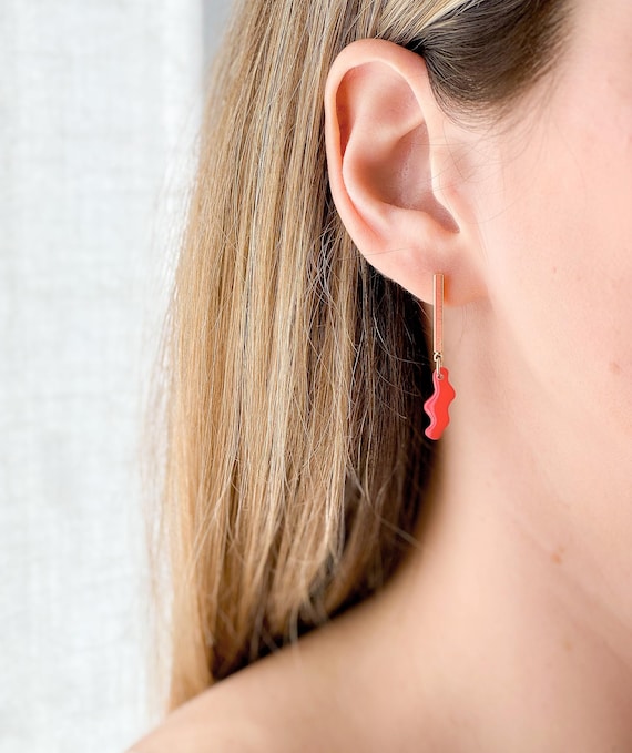 Polymer clay earrings + gold-plated accessories - {VF} Sensitive | Handmade in Quebec | Minimalist jewelry