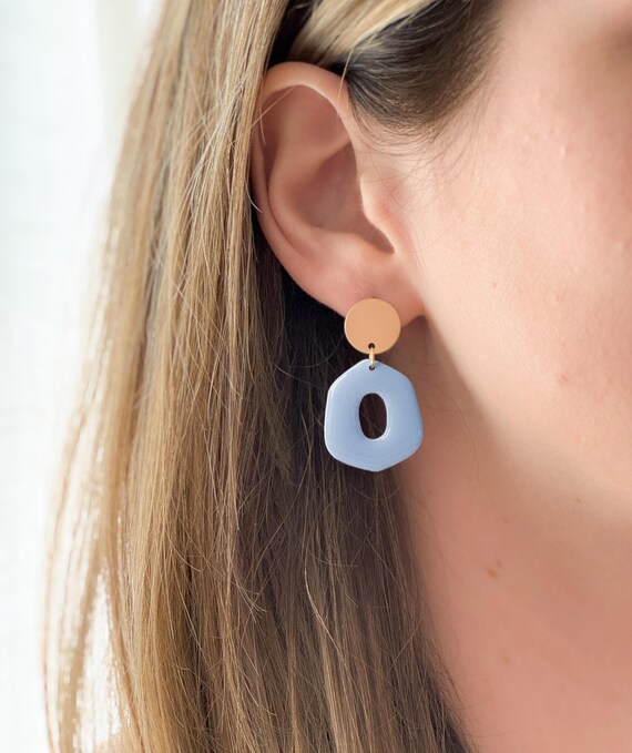 Polymer clay earrings + 24K gold-plated accessories - {VF} Statement | Handmade in Quebec | Minimalist jewelry