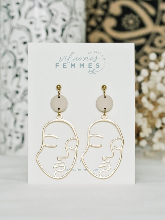 Polymer clay + brass earrings - {VF} Entières