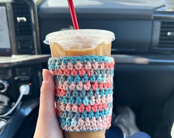 Coffee cozy, iced coffee cozy - Sunset