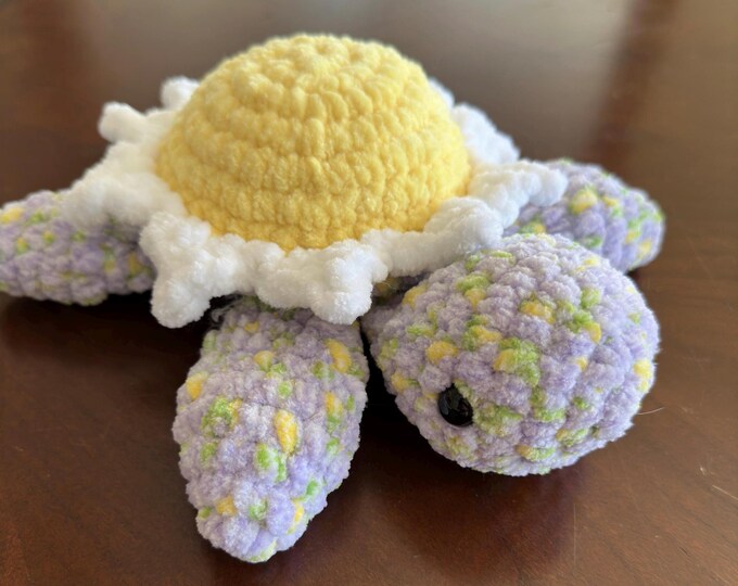 Daisy Turtle Stuffie, Plush Stuffed Turtle, Flower Turtle
