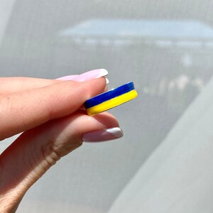Silver Ring Ukrainian Flag. Stand with UKRAINE image 3
