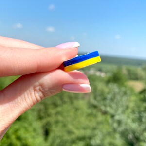 Silver Ring Ukrainian Flag. Stand with UKRAINE image 2