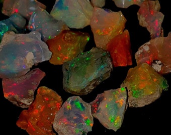Ethiopian Opal Rough Stone Fire Opal Rough Slice Ethiopian Opal Gemstone Slices Ethiopian Opal Hammered Rough Slice #1594 9-9.5 MM
