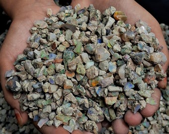Natural Ethiopian Multi Fire Opal Rough – AAA Quality – 8 Pieces, 20 Carats (10-15mm)