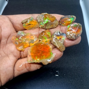 10-20 MM Big Size Ethiopian Fire Opal Rough Lot, Welo Crystal Gemstone Specimen