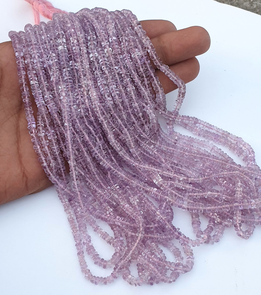 16インチ 天然ピンクアメジスト ヘイシビーズ 4-6 mm - Etsy 日本