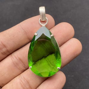 Peridot Pendant  925 Sterling Silver With Chain Gemstone Necklace August Birthstone Jewelry Natural Peridot Gift for Her  Healing Crystal