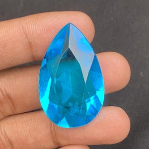Swiss Blue Topaz Gemstone: Raw Pear Cabochon for Wire Wrapping
