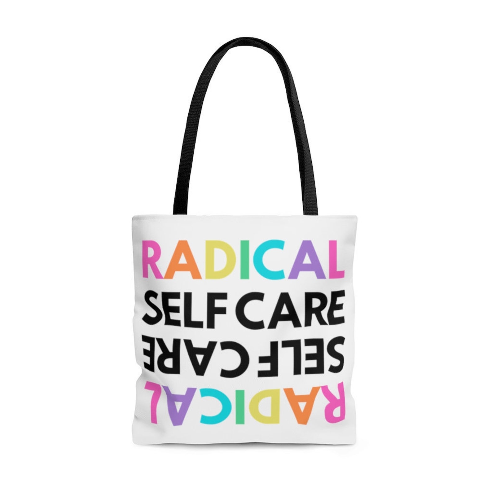 Self Care Tote Bag Rainbow Radical Self Care Etsy