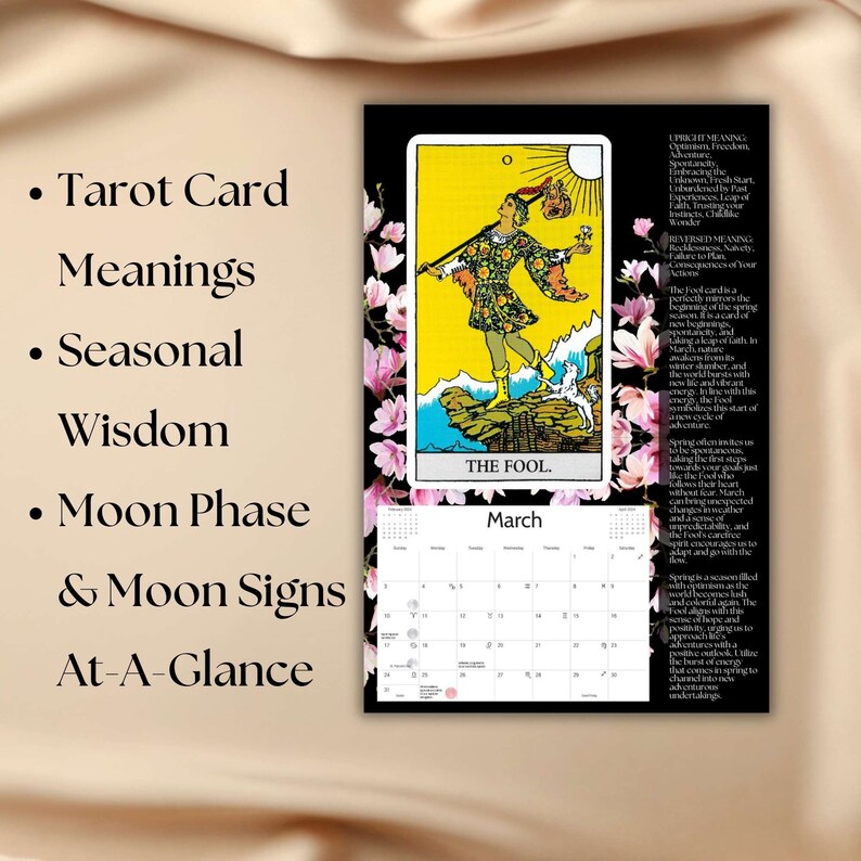 Tarot Calendar Guide 2024 Seasonal Astrology Lunar Moon Phases Magical