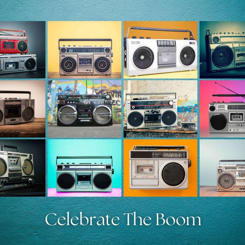 Boombox Calendar 2024 Retro Wall Art Vintage Radio Decor Speaker
