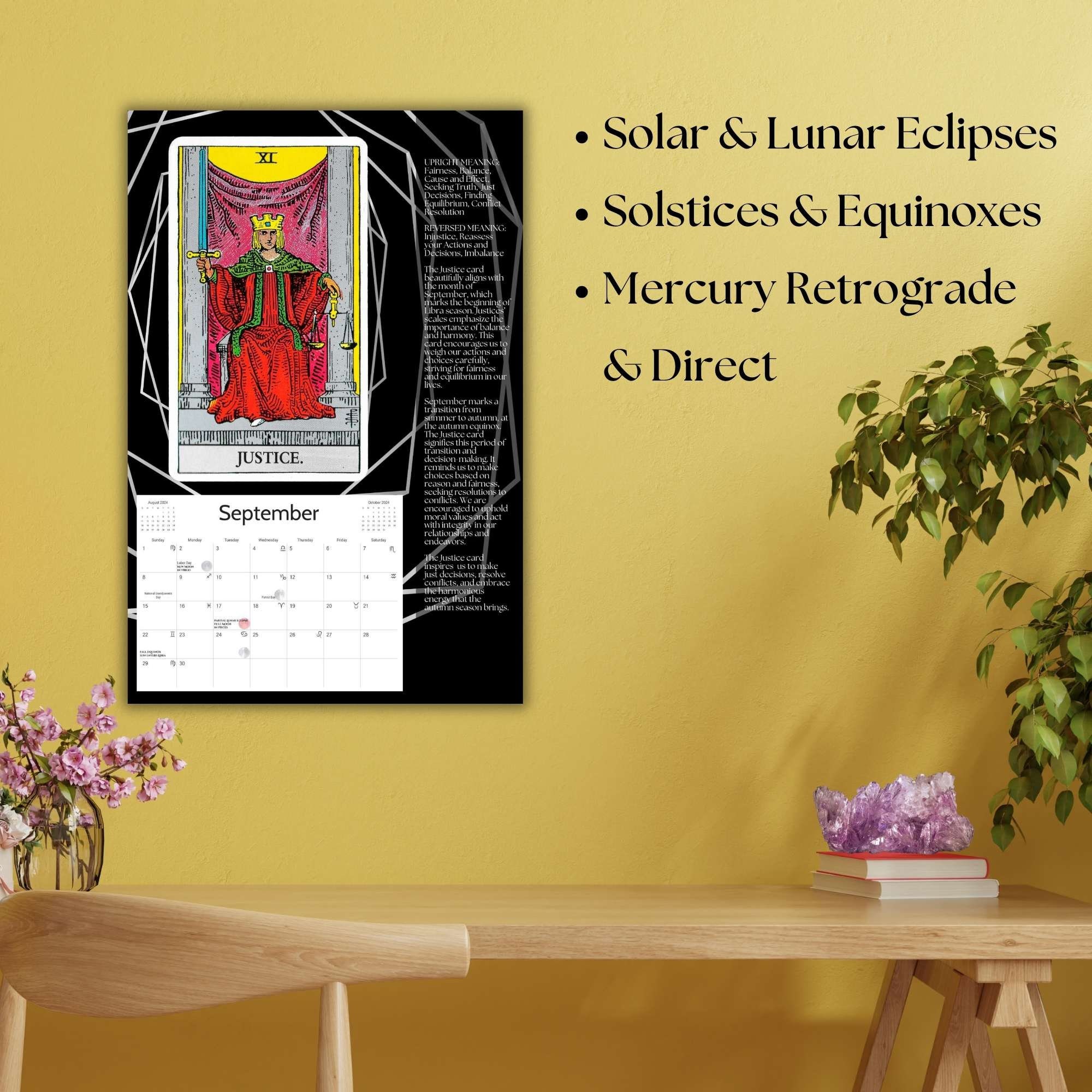 Tarot Calendar Guide 2024 Seasonal Astrology Lunar Moon Phases Magical