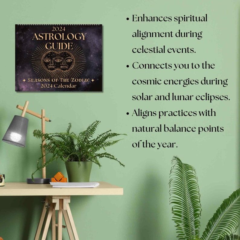 ASTROLOGY CALENDAR 2024 Zodiac Signs Moon Phases Ataglance Lunar Constellations Seasons Witchy
