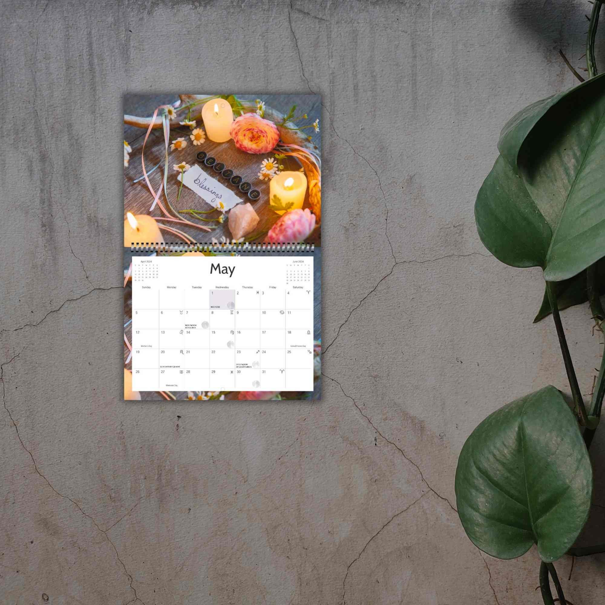 WICCAN CALENDAR 2024, Moon Phases, Astrology, Ritual Planner Supplies